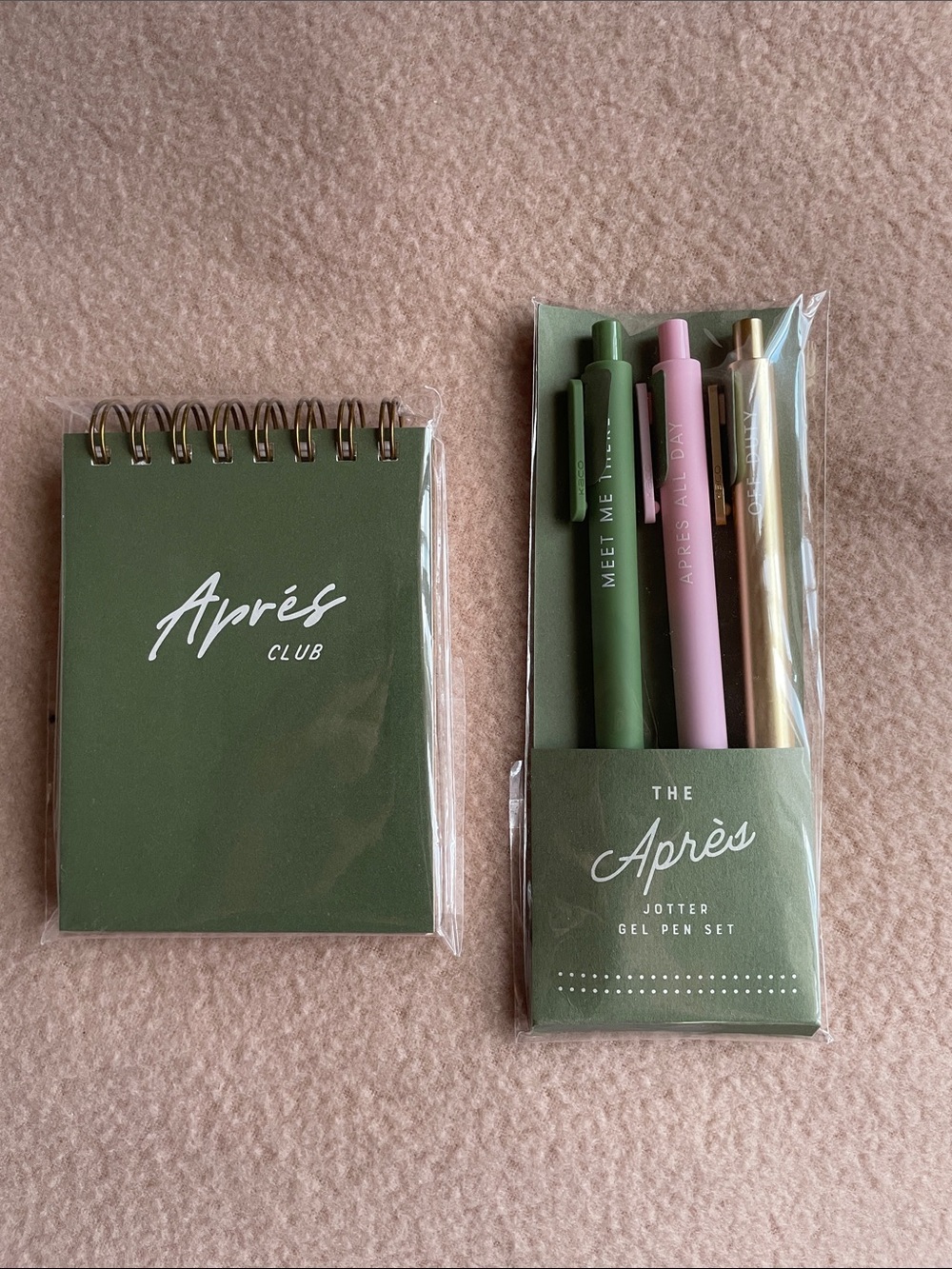 Apres Club Mini Jotter Notebook and Après Jotter Gel Pen: Set of 3 NWT